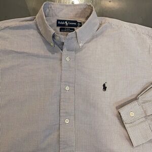 Ralph Lauren Blake Mens Long Sleeve Gingham Button Down Shirt Size L Black White